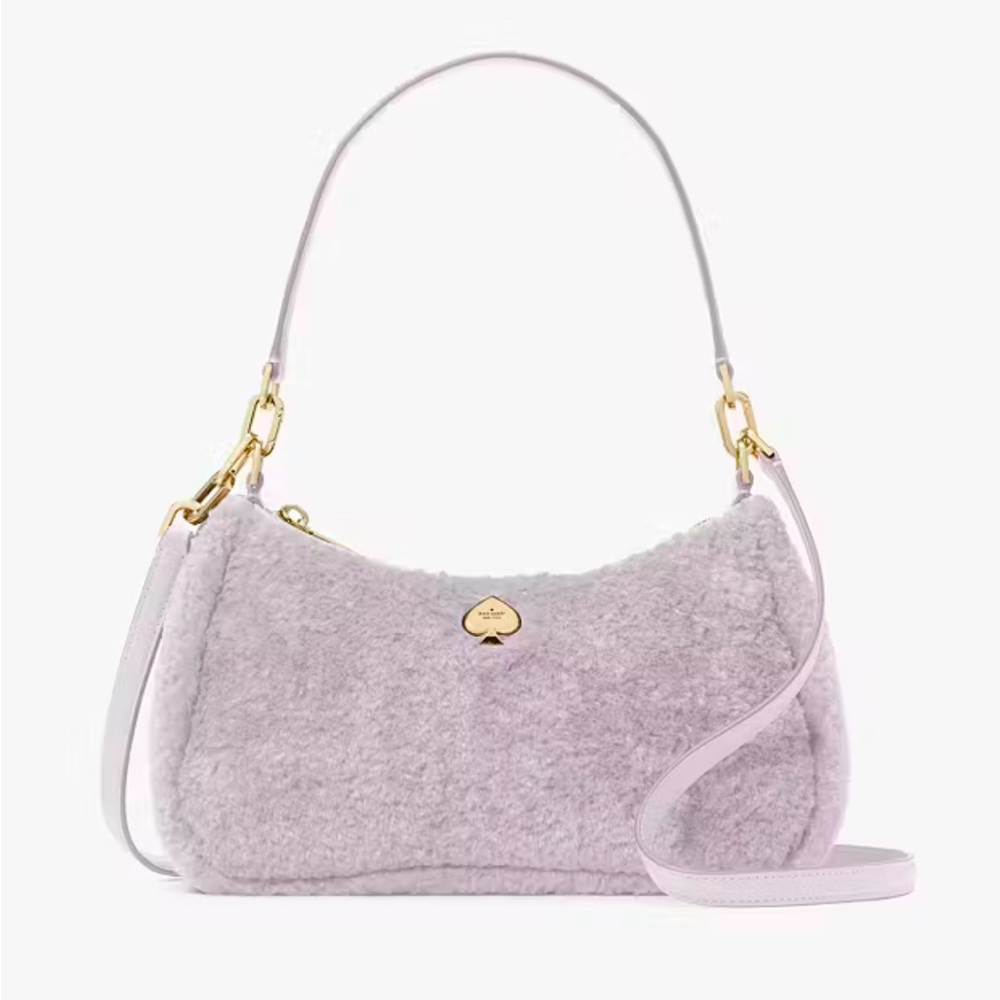 Kate Spade Lilac Faux Fur Shoulder Bag